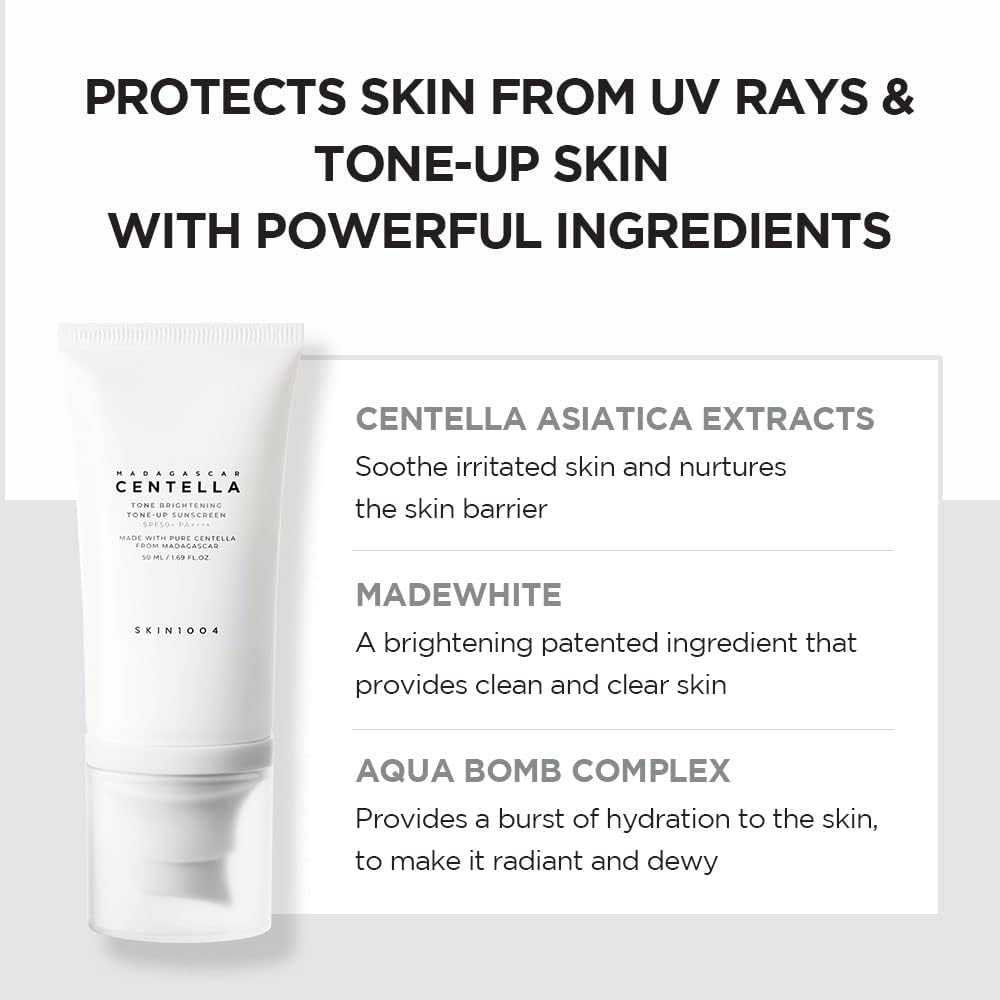 Skin1004 Madagascar Centella Tone Brightening Tone-Up Sunscreen 50ml - JINAE