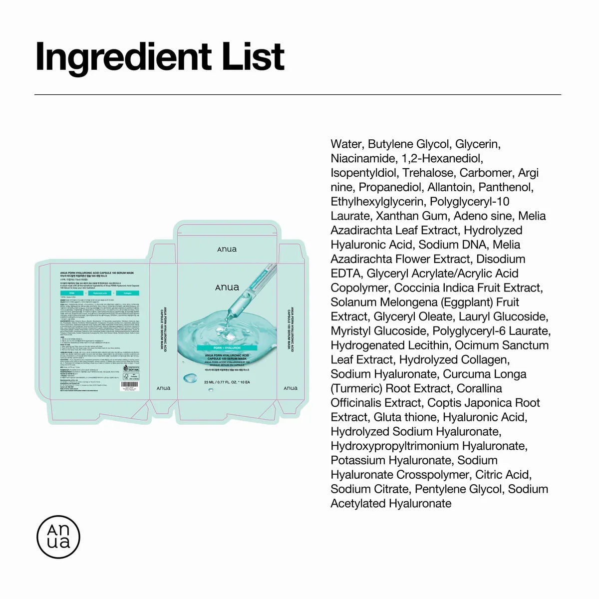 ANUA PDRN Hyaluronic Acid Capsule 100 Serum Mask - JINAE